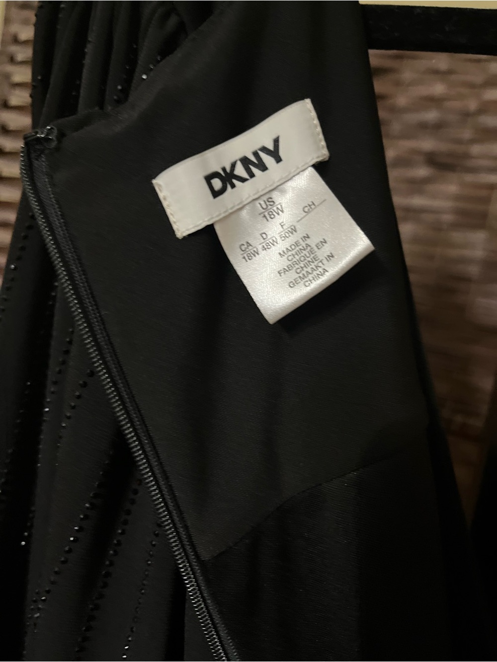 NEW DKNY Women’s Rhinestone-Striped Split-Leg Jumpsuit – Black – Size 18W - Picture 9 of 10